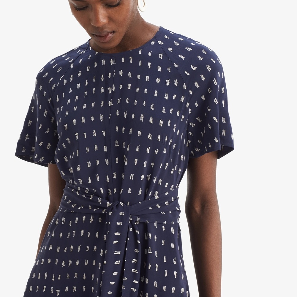 NEW Jessica Dress Swipe Print Dark Iris XS